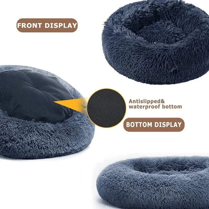 40-90cm Fluffy Dog Bed For Large Round Dog Bed Super Soft Cat House Plush Cat Nest Winter Warm Dog Pet Bed