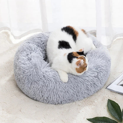 40-90cm Fluffy Dog Bed For Large Round Dog Bed Super Soft Cat House Plush Cat Nest Winter Warm Dog Pet Bed