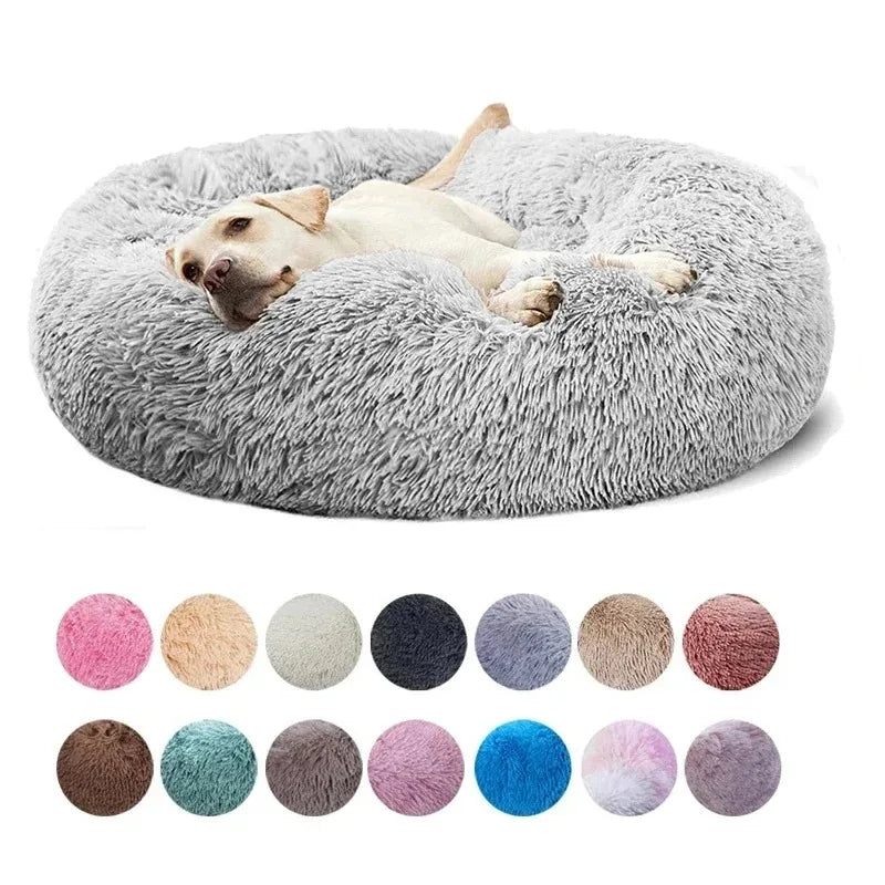 40-90cm Fluffy Dog Bed For Large Round Dog Bed Super Soft Cat House Plush Cat Nest Winter Warm Dog Pet Bed