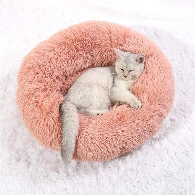 40-90cm Fluffy Dog Bed For Large Round Dog Bed Super Soft Cat House Plush Cat Nest Winter Warm Dog Pet Bed