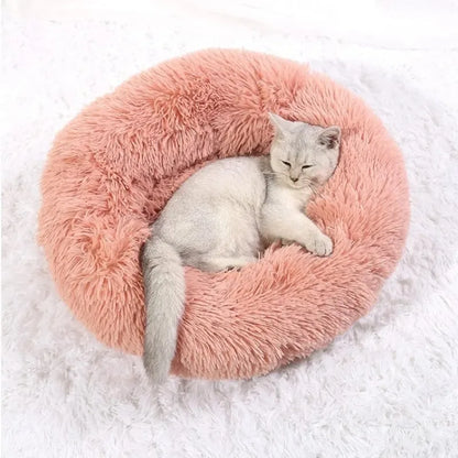 40-90cm Fluffy Dog Bed For Large Round Dog Bed Super Soft Cat House Plush Cat Nest Winter Warm Dog Pet Bed